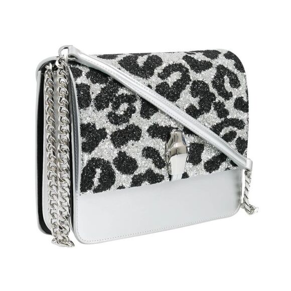 Roberto Cavalli Class GWLPCF G25 Milano Rmx 00 Silver/ Black Large Shoulder Bag